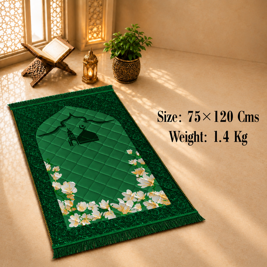 Green Soft & Comfortable & Folding Prayer Mat
