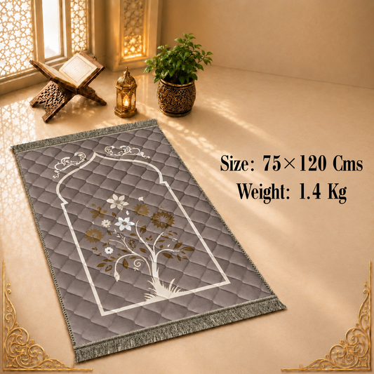 Gray Brown Soft & Comfortable & Folding Prayer Mat