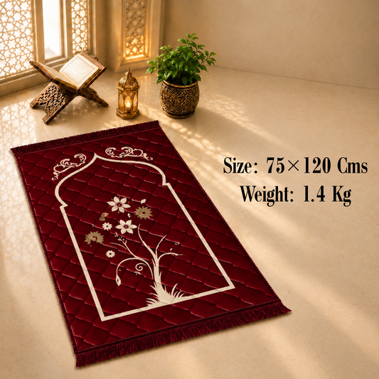 Mehroon Soft & Comfortable & Folding Prayer Mat